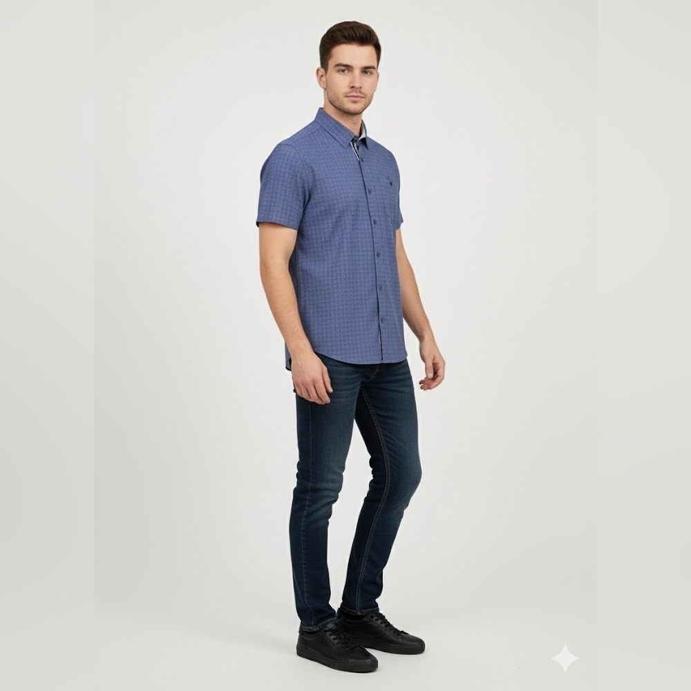 7 Diamonds 4 Way Stretch Sleeve Button-Up Shirt
